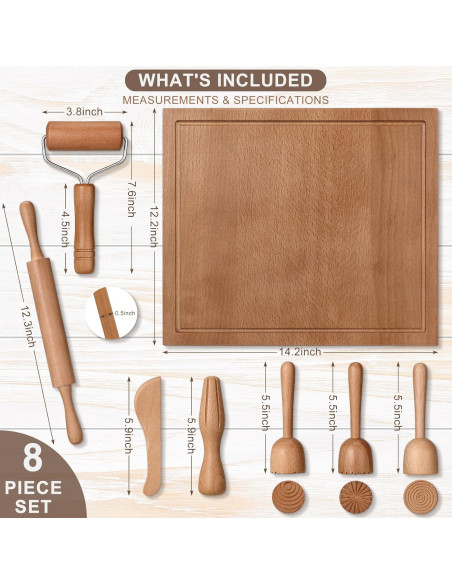 Juego de herramientas de plastilina KODMIS con 7 piezas de madera