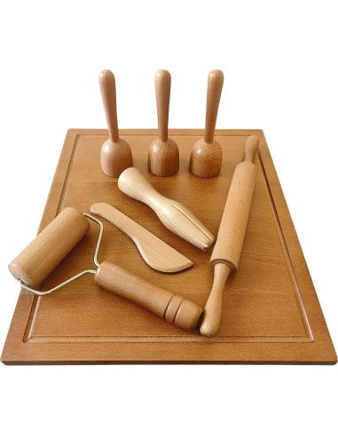 Juego de herramientas de plastilina KODMIS con 7 piezas de madera