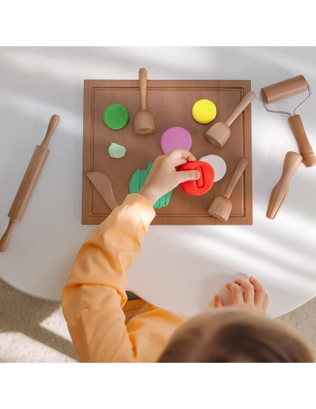 Juego de herramientas de plastilina KODMIS con 7 piezas de madera