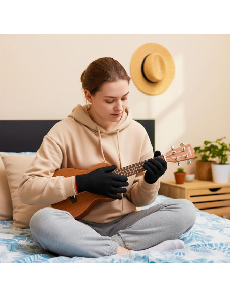 Guantes de guitarra negros - 2 pares - Protección para dedos