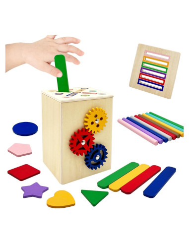 Juguetes Montessori de Madera PLSFSS 3 en 1 para Niños 1-3 Años