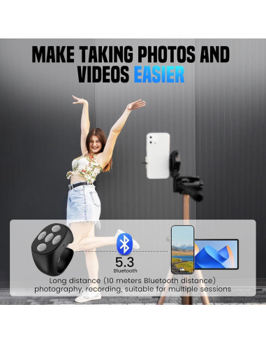 Control Remoto Inalámbrico Bluetooth AULCTR 2026 Negro