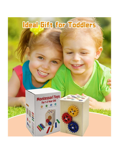 Juguetes Montessori de Madera PLSFSS 3 en 1 para Niños 1-3 Años