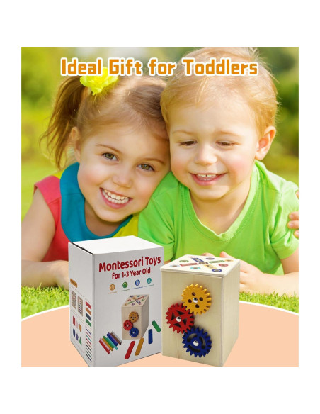 Juguetes Montessori de Madera PLSFSS 3 en 1 para Niños 1-3 Años