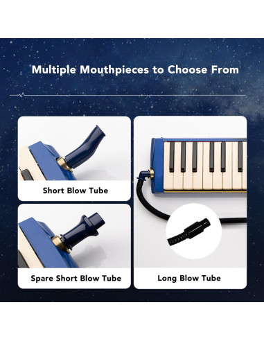 Melodica de aire Aoaoyyphdfg2mx0 con 37 teclas y accesorios