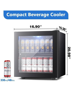 Refrigerador de Bebidas Joy Pebble 36.9L con Puerta de Vidrio 2