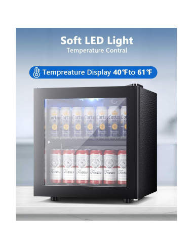 Refrigerador de Bebidas Joy Pebble 36.9L con Puerta de Vidrio