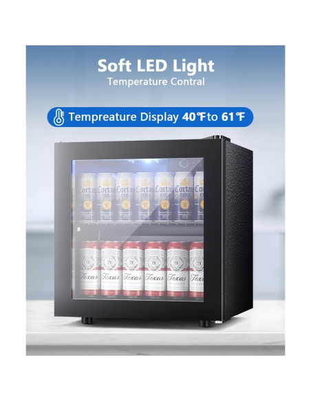 Refrigerador de Bebidas Joy Pebble 36.9L con Puerta de Vidrio