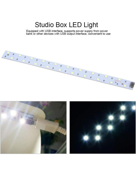 Caja de Luz LED Portátil 20cm Genérico USB para Fotografía