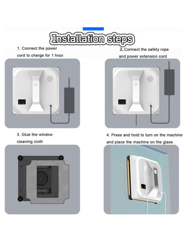Robot Limpiador de Ventanas Spdazzleburst 3000Pa Control Remoto