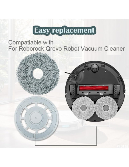Almohadillas de Mopa Reemplazo YTALAND para Roborock Qrevo