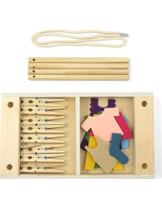 Kiddison Ropa Actividad Montessori con Cuerda - Ejercicio 3+ 2