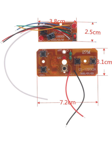 Kit de Control Remoto Bidireccional Jowxsx 2 Piezas 27MHz