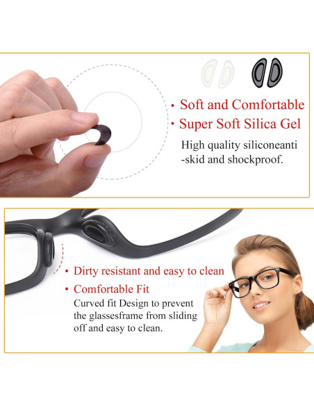 Almohadillas Adhesivas para Gafas SooGree 8 Pares Silicona