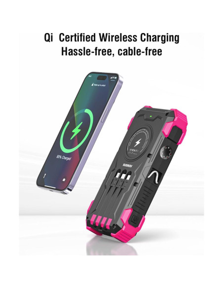 Banco de Energía Solar 42800mAh Sudrov Cargador Inalámbrico