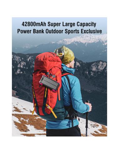 Banco de Energía Solar 42800mAh Sudrov Cargador Inalámbrico