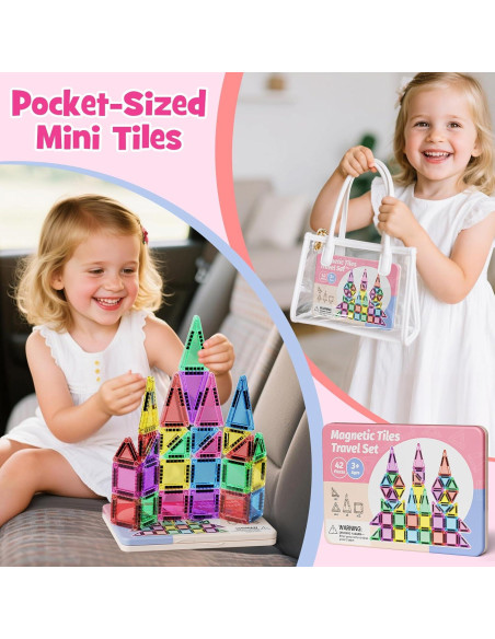 Juego de Azulejos Magnéticos Portátiles WMXDU 42PCS 3+ Años