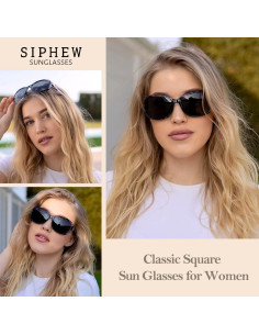 Gafas de sol polarizadas SIPHEW para mujeres UV400 marrones 2