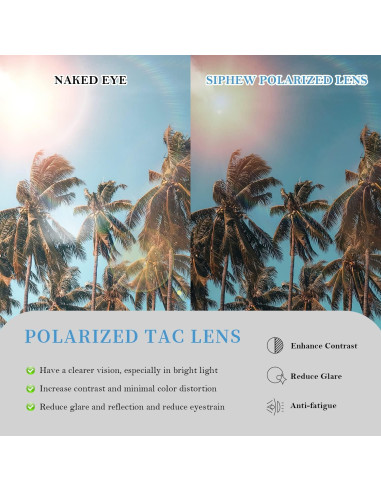 Gafas de sol polarizadas SIPHEW para mujeres UV400 marrones