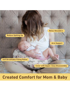 Funda de Almohada de Lactancia Rucekia Personalizable Floral 2