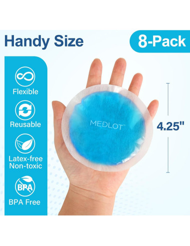 Pack de Hielo Reutilizable LotFancy - 8 Paquetes de Gel 10.8 cm