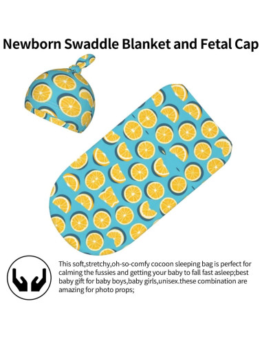 Manta de Envoltura para Bebés WZYCWB con Gorro - 0 a 6 meses