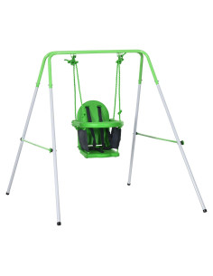 Columpio para Niños Outsunny Verde con Cinturón de Seguridad