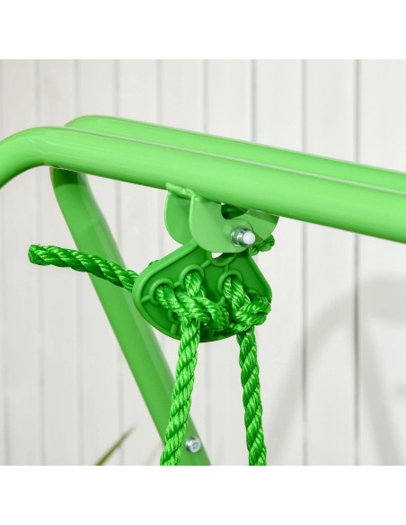 Columpio para Niños Outsunny Verde con Cinturón de Seguridad