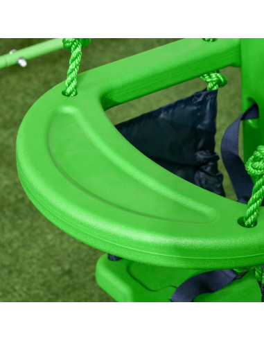 Columpio para Niños Outsunny Verde con Cinturón de Seguridad