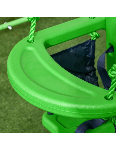 Columpio para Niños Outsunny Verde con Cinturón de Seguridad
