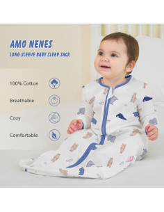 Saco de Dormir para Bebés 100% Algodón Manga Larga 12-18 Meses 2
