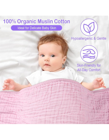 Toallas de bebé Synrroe de muselina con capucha 2 Pack 81x81 cm