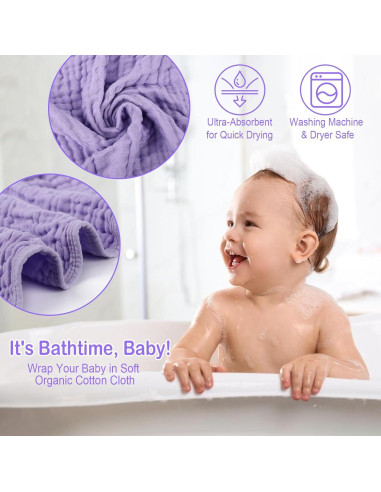 Toallas de bebé Synrroe de muselina con capucha 2 Pack 81x81 cm