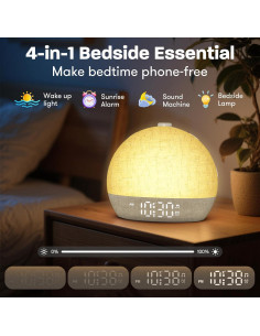 Despertador de Luz de Amanecer ARUQO Digital con Sonidos 2