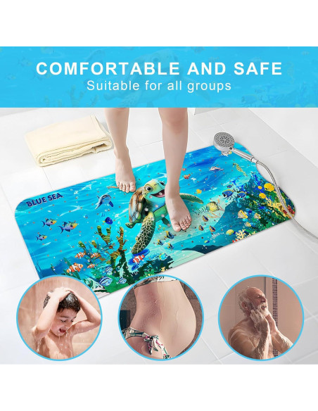 Alfombrilla de Baño Antideslizante Elisstaence Tortuga 101.6x40.6cm