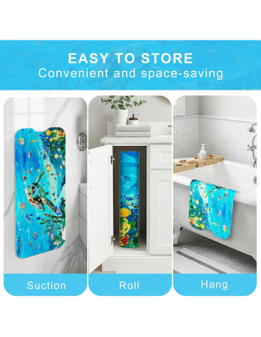 Alfombrilla de Baño Antideslizante Elisstaence Tortuga 101.6x40.6cm