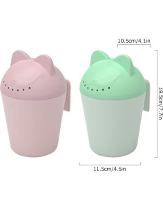 Vaso de Enjuague para Bebés Ykybhx Rosa 19.5x11.5cm con Mango 2