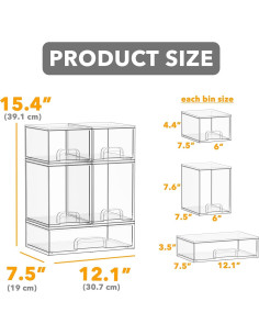 Organizador de Botellas SpaceAid Acrílico Transparente 5 Piezas 2