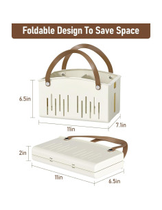 Cesta de Ducha Plegable Delamu con Asa Antideslizante 27.94x18.03cm 2