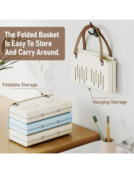 Cesta de Ducha Plegable Delamu con Asa Antideslizante 27.94x18.03cm