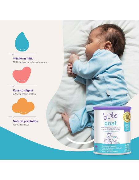 Fórmula Infantil de Leche de Cabra Bubs 567g para Bebés 0-12 Meses