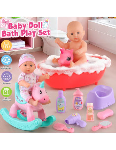 Juego de Juguetes de Baño para Muñeca Bebé YIYBM 27.94 cm 2