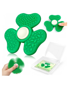 Spinner Sensorial QETRABONE Texturizado Verde 2 en 1 para Adultos