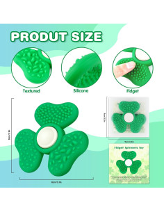 Spinner Sensorial QETRABONE Texturizado Verde 2 en 1 para Adultos 2