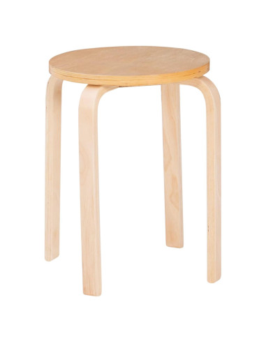 Juego de 4 Taburetes Apilables Linon Natural 45.4 cm