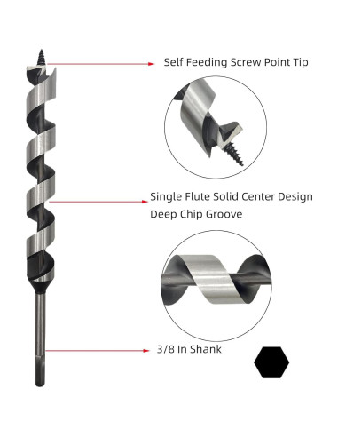 Broca de Auger 16mm x 230mm NACX para Madera y Plástico - 2 Pcs