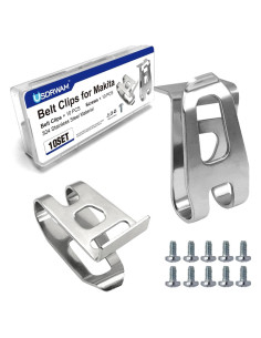 10 Clips de Cinturón Makita de Acero Inoxidable 304