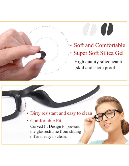 Almohadillas Adhesivas para Gafas SooGree 8 Pares Silicona