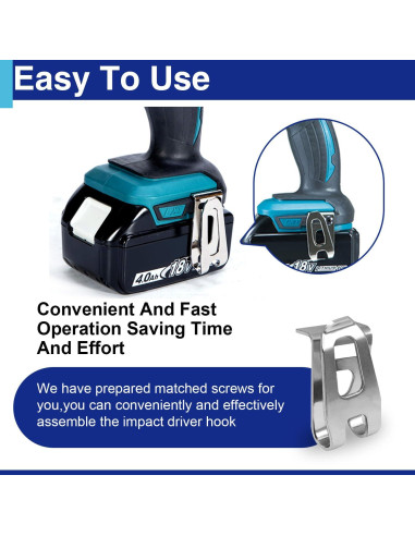 10 Clips de Cinturón Makita de Acero Inoxidable 304