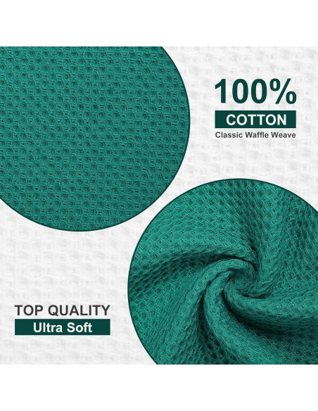 Kitinjoy Paños de Cocina 100% Algodón 6 Piezas 30x30 cm Verde